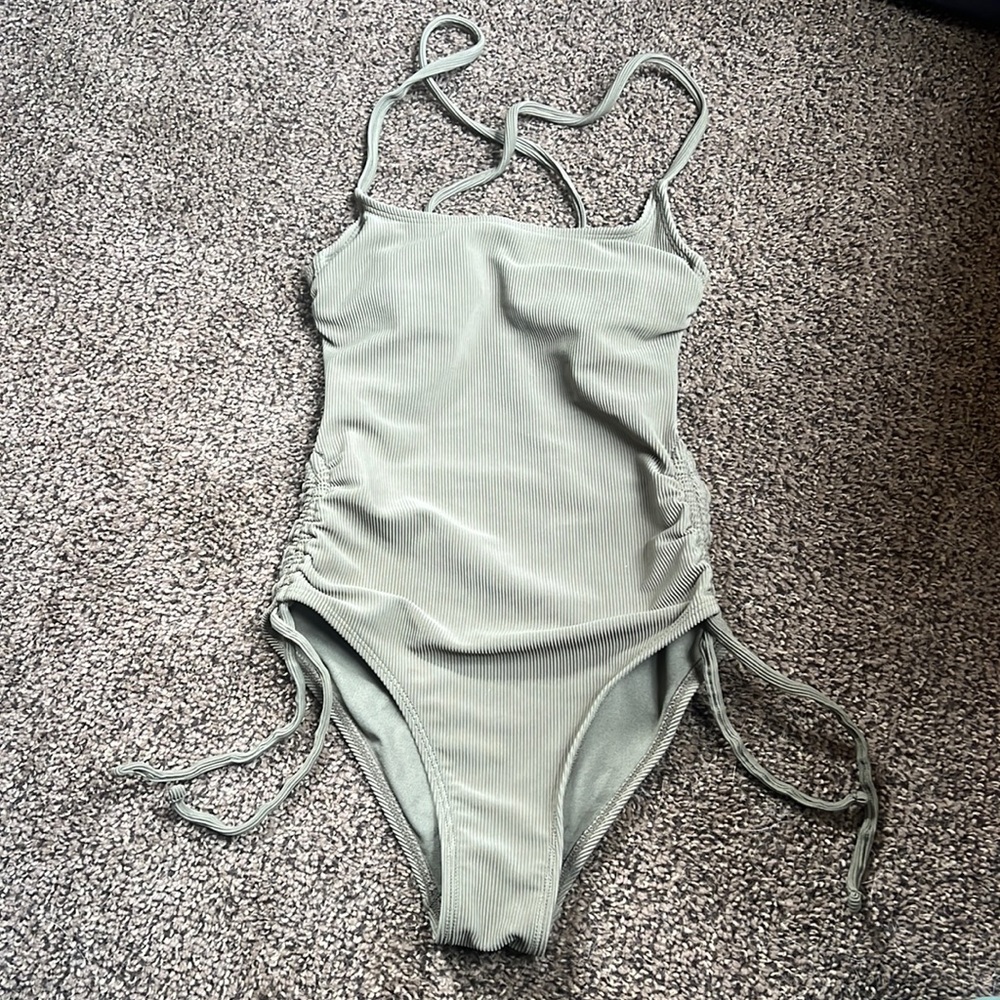 Xhilaration Olive Green One Piece Bikini Size: XS